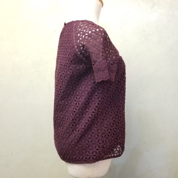 J. Crew Eyelet purple Top size 00 (H6) - Picture 8 of 8